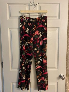 Jude Connally Trixie Floral Menagerie Pants Black/Pink size Small